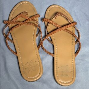 Bobbie Brooks Tan Braided Sandals
